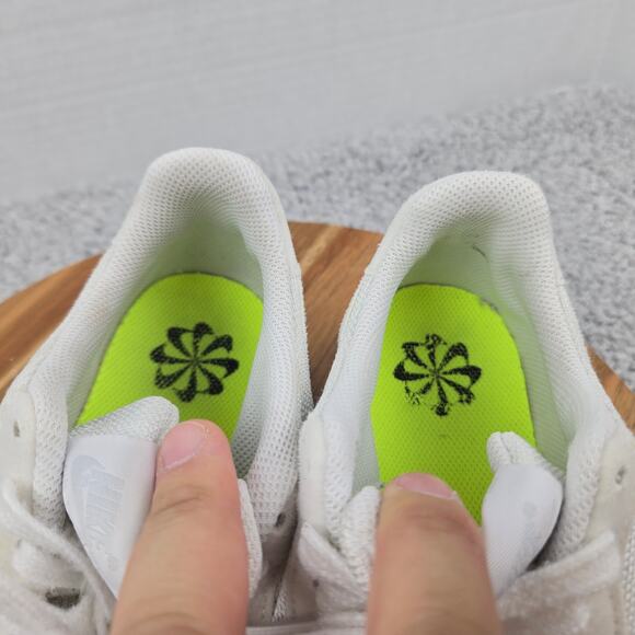 Nike Womens 9 Air Force 1 Low Crater Flyknit White Ice Blue Casual Daily Sneaker - Picture 11 of 12